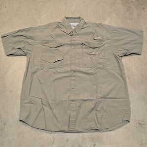 Columbia PFG Mens L Fishing Shirt Flaw Brown